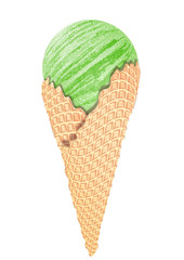 Green ice cream cone design