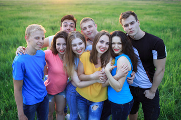 Group of young people on the field