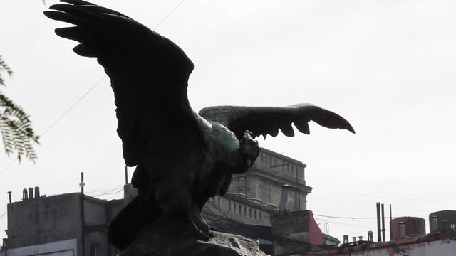 Fountain of the Argentine National Congress, in Buenos Aires. Condor Detail. 