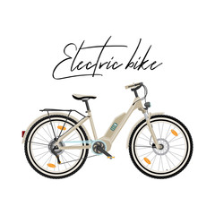 Electric city bike vector illustration isolated on white background