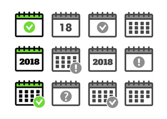 Vector time and Calendar icons isolated. Calendar vector sign