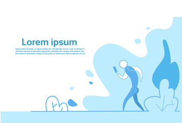 businessman using smartphone mobile application working process concept business man silhouette flat copy space horizontal vector illustration