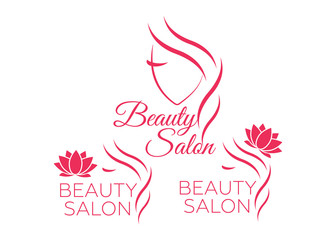 Logo template for hair salon, beauty salon, cosmetic procedures, spa center. Beauty logo for hair salon