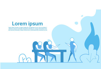 man silhouette seminar speaker doing presentation and professional training study concept copy space horizontal vector illustration