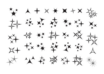 Sparkle lights stars set. Glowing light effect star. Sparkle lights vector