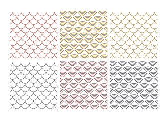 Japanese pattern background vector. Wave pattern. Sea japan pattern vector