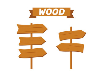 Vector wooden sign boards simple