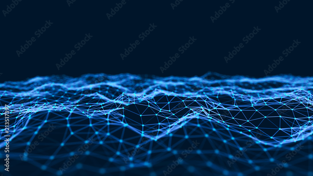 Aufkleber Abstract technology background. Network connection structure. Science background. Big data digital background. 3d rendering.