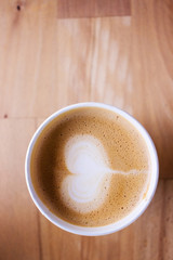 Coffee, pattern on foam.