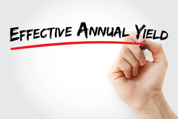 EAY - Effective Annual Yield acronym, business concept background