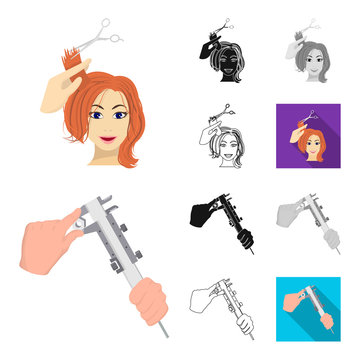 Manipulation by hands cartoon,black,flat,monochrome,outline icons in set collection for design. Hand movement vector symbol stock web illustration.