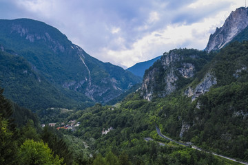 Fototapeta na wymiar Landscape with the image of Alps