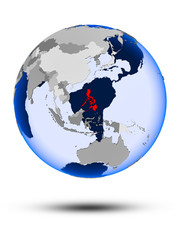 Philippines on globe