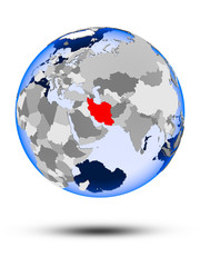 Iran on globe