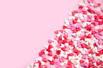 pink background and many sugar red,pink hearts