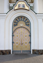 Photo of antique vintage old style forged decorated door
