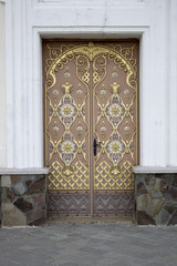 Photo of antique vintage old style forged decorated door