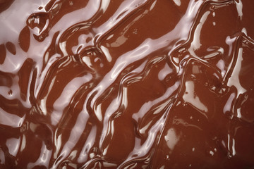 Melted chocolate swirl as a background closeup