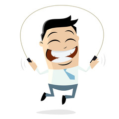 skipping businessman clipart