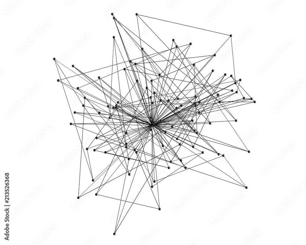 Poster wires. digital data computer network. abstract shape with connection lines in technology concept iso