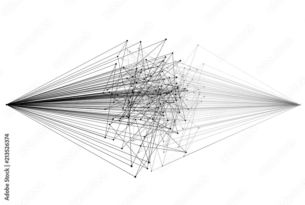 Poster wires. digital data computer network. abstract shape with connection lines in technology concept iso