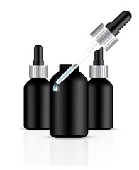Dropper or Pipette Set With Essential Oil or Anti-Aging Serum Skincare Background Illustration