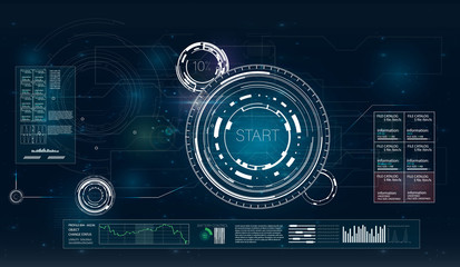 Hud. Abstract illustration with hud on white background. Radar sign icon. Aim radar icon. Retro future. 