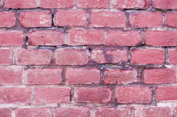wall of red bricks texture, background.