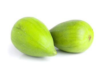 Ripe green fig fruit isolated on white background
