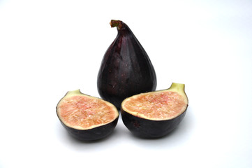 close up of figs isolated white background  