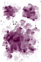 Set watercolor blobs, isolated on white background. Shape design blank watercolor colored rounded shapes web buttons on white background. Divorces paint. Red wine. Marsala