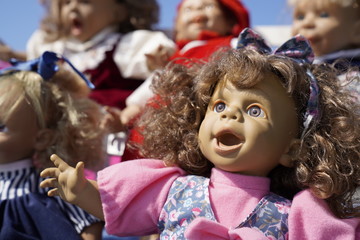 Old collectible antique vintage doll found at a flea market