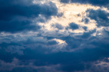 Cloudy sunset sky