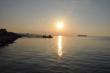 Naklejka premium The beautiful Limassol Molos in Cyprus