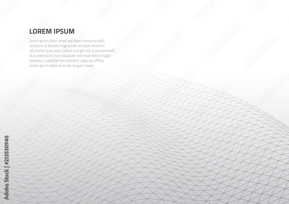 Poster abstract 3d surface. distortion of space and matter. modern technology for designing volume objects.