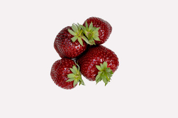 close up of strawberry isolated white background