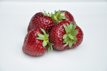 close up of strawberry isolated white background 