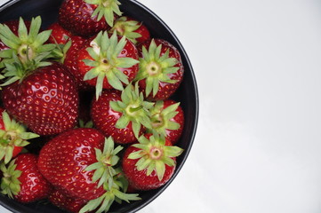 image of red strawberry isolated white background