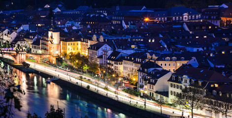 Altstadt Heidelberg bei Nacht