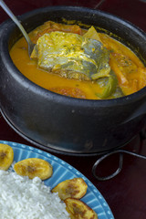 Brazilian cuisine: fish moqueca with coconut rice