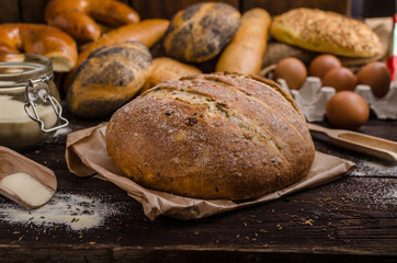 Homemade bread, product photo
