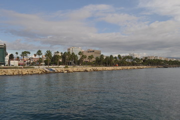 Naklejka premium The beautiful Limassol Molos in Cyprus