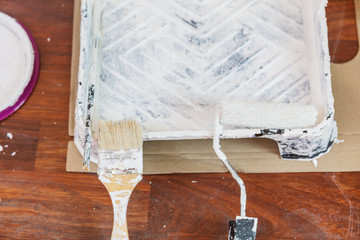 White paint with essentials equipment