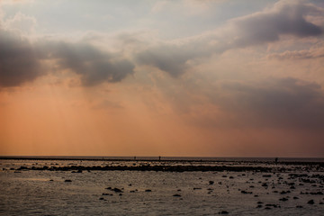 Light through the clouds sea Nai Yang Beach Phuket Thailand