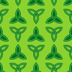 Green celtic style seamless pattern