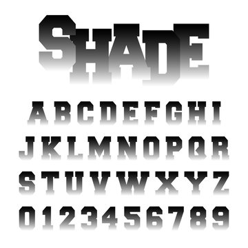 Alphabet font shade design