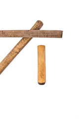 Ebonite sticks isolated on white background. Also is known as hard rubber or vulcanite
