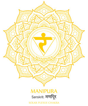 Third chakra illustration vector of Manipura