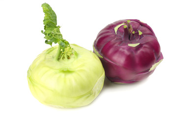 fresh kohlrabi isolated on white background. Healthy food.