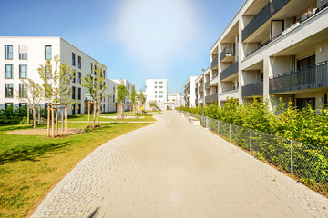 New modern apartment buildings in a residential complex in the city